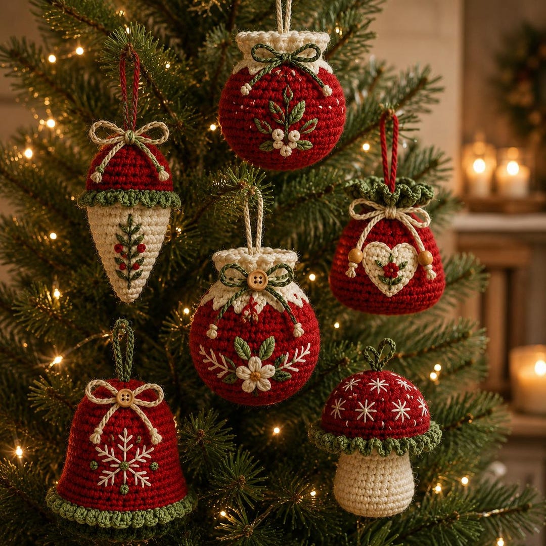 Policy Tree Guide.pdf Christmas Crochet Ornament Pattern PDF, 6 Christmas Tree Ornaments ...
