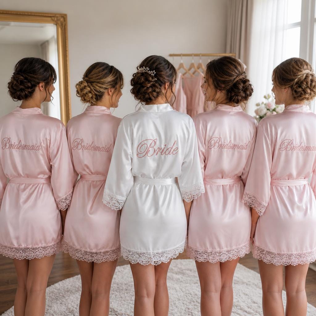 etsy bridesmaid dressing gowns Bridesmaids Robes loop:elleginghammididress