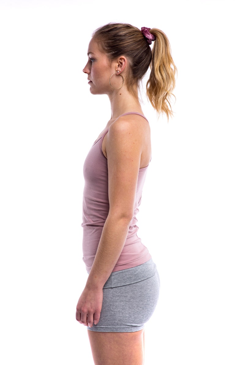 Yoga Tank With Shelf Bra Layered Cotton Yoga Bra Sports Etsy