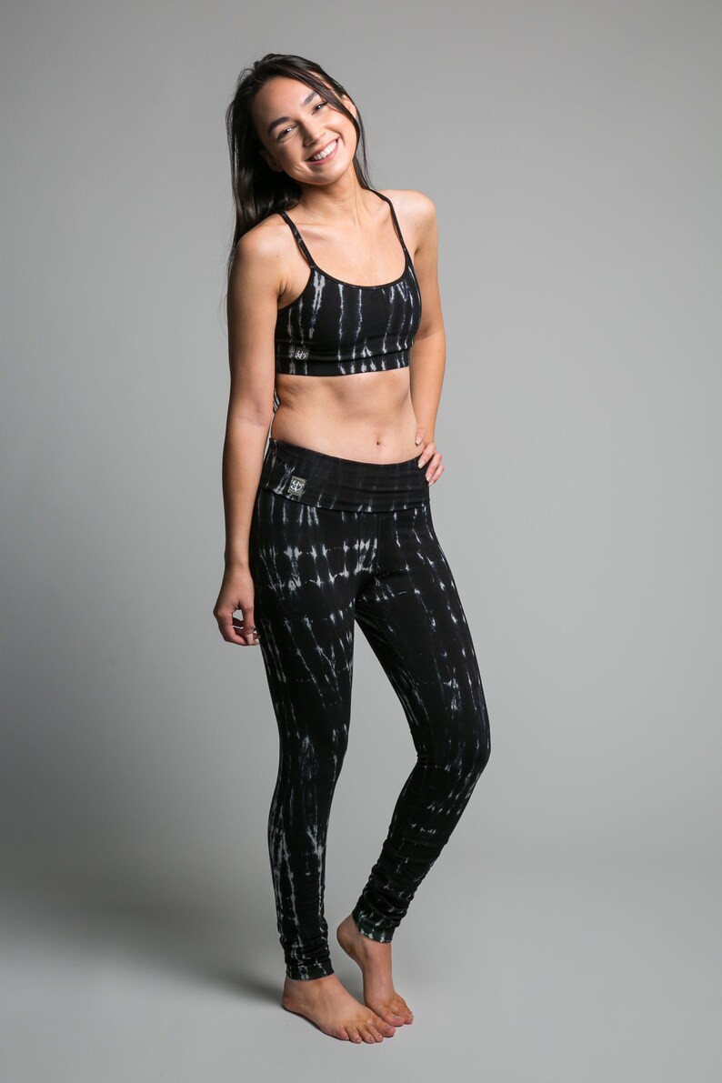 Womens Tie Dye Yoga Pants Ankle Length in Cotton Spandex Etsy