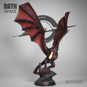 Diorama STL di Drogon e Daenerys, Regina dei Draghi, Statua Fantasy, Modello Stampabile in 3D
