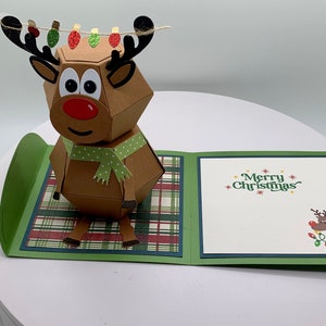 3D Pop Up Reindeer Christmas Card