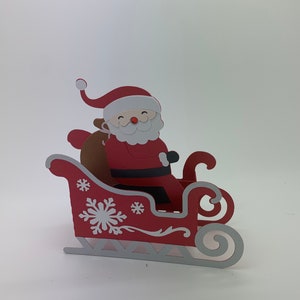 3D Santa’s Sleigh Card, Pop Up Box Card