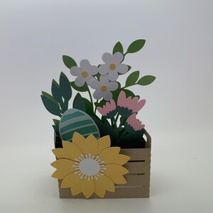 3D Easter Card with flowers and egg, Pop Up Box Card