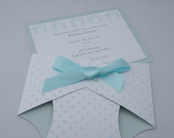 Diaper Shaped Baby Shower Invitations Dolanpedia Invitations