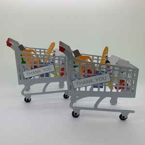 3D Shopping Cart or Trolley Thank You Box Card, Pop Up Box Card