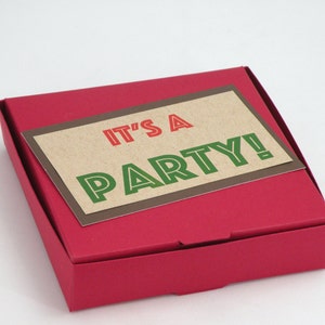 10 3D Pizza Box Pizza Party Invitations with Custom Wording image 2