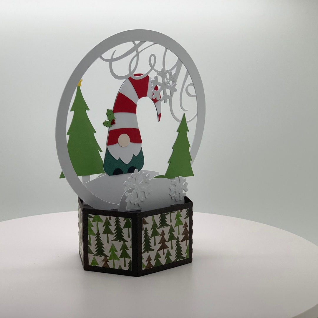 3D Gnome Snow Globe Christmas Card, Pop up Box Card - Etsy