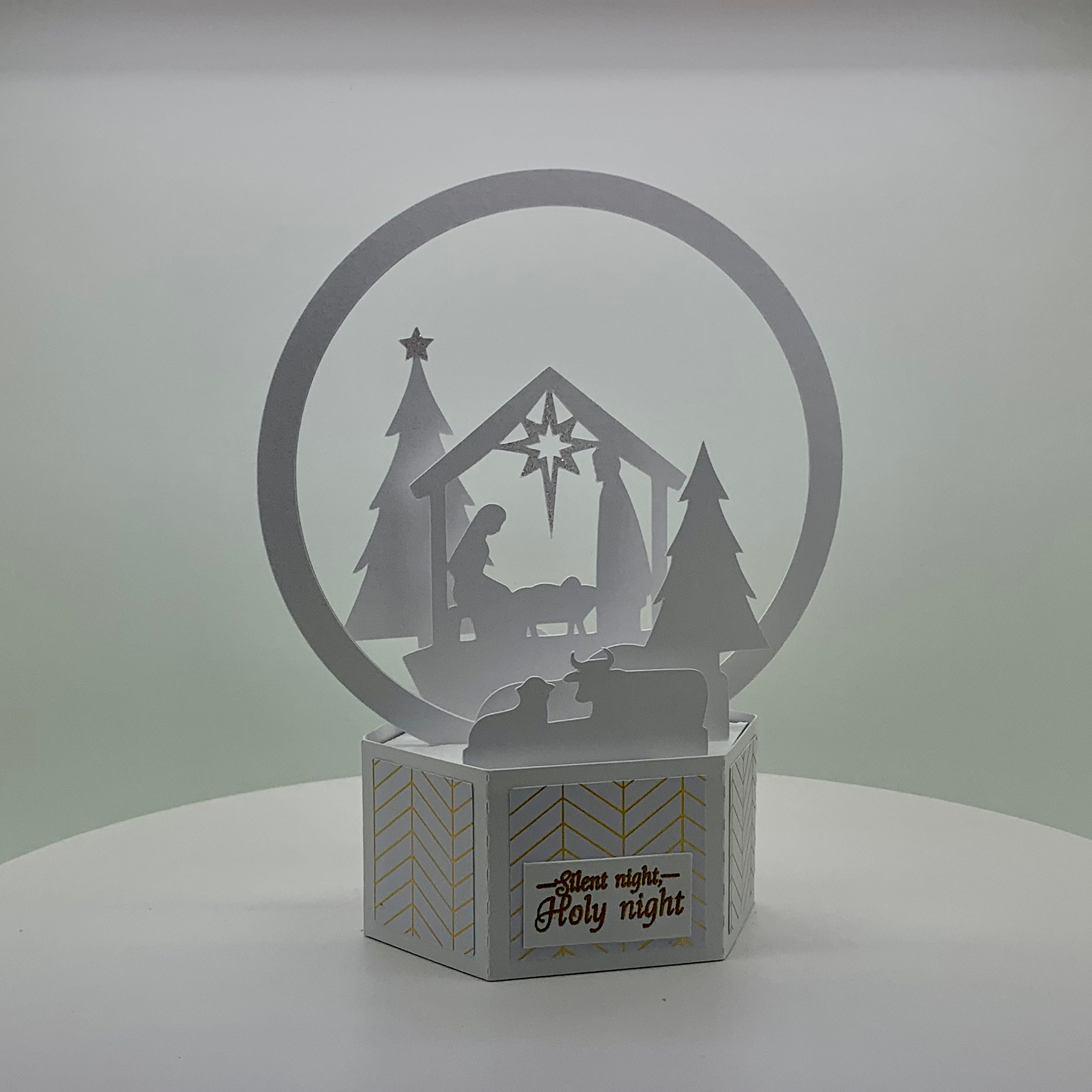 3D Nativity Snow Globe Christmas Card Pop Up Box Card Etsy