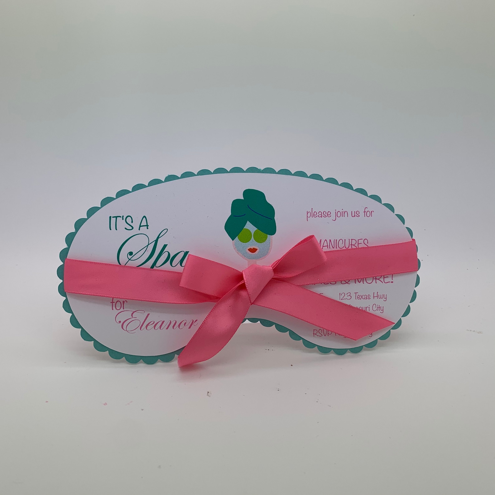 6 Custom Eye Mask Invitations for Spa or Sleepover Birthday Etsy