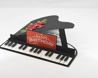 3D Piano Birthday Card