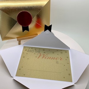 5 Gold Award Envelopes for Staff Appreciation, Teacher Recognition orParty Prizes