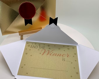 5 Gold Award Envelopes for Staff Appreciation, Teacher Recognition orParty Prizes