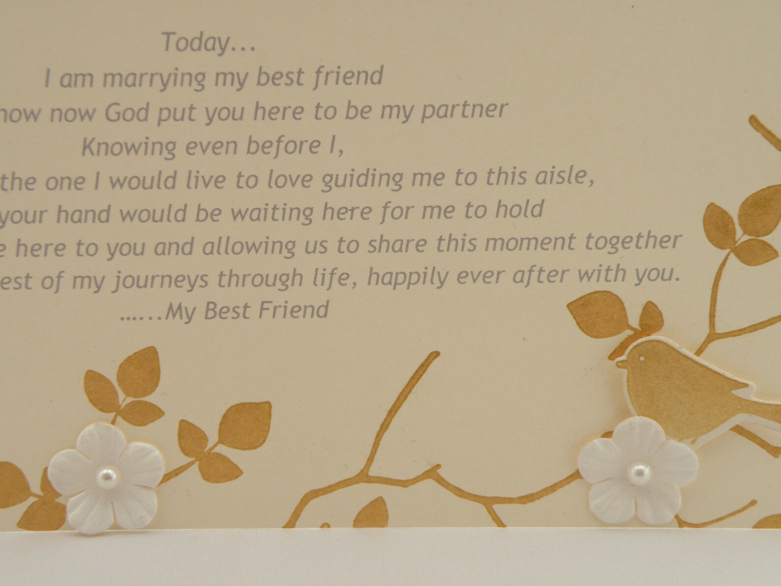 Keepsake Wedding Poem Today I Marry My Best Friend in