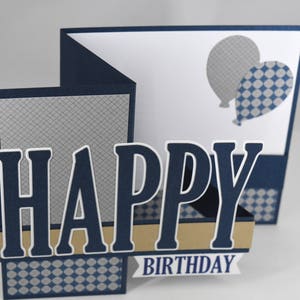 Masculine Birthday Card in Blue - Etsy