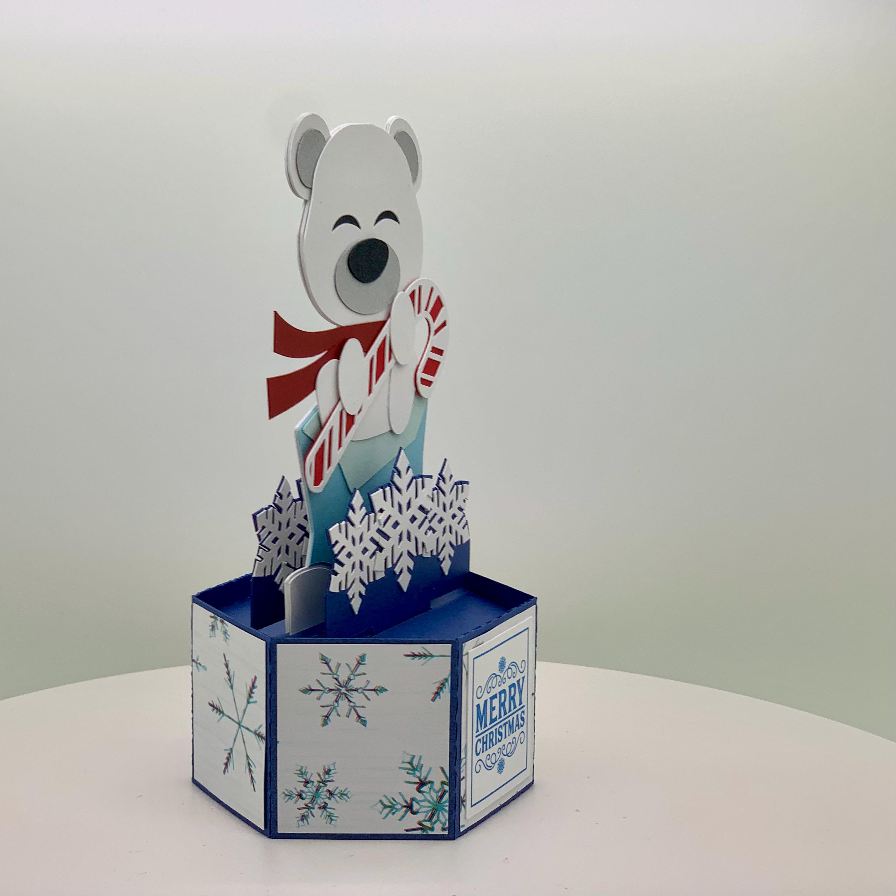 3D Polar Bear Pop up Christmas Card - Etsy
