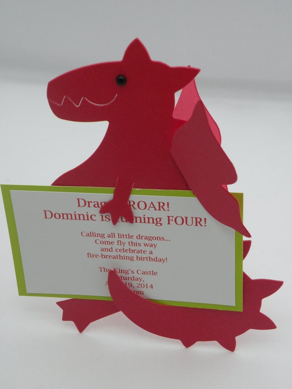 Custom Invitations with Matching Thank You Notes 10 Invites 10 Thank Yous Dragon Set Year of the Dragon Customized