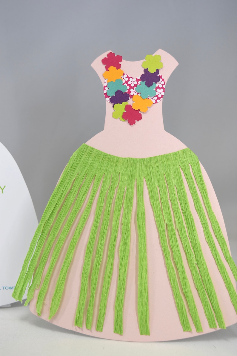 10 Hula Girl Party Invitations with Custom Wording