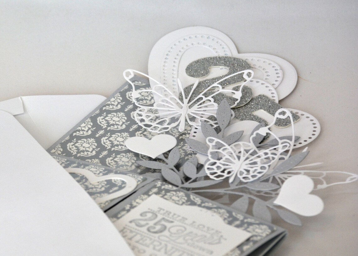 3D Golden Wedding Anniversary Card Box Card with Hearts and Etsy