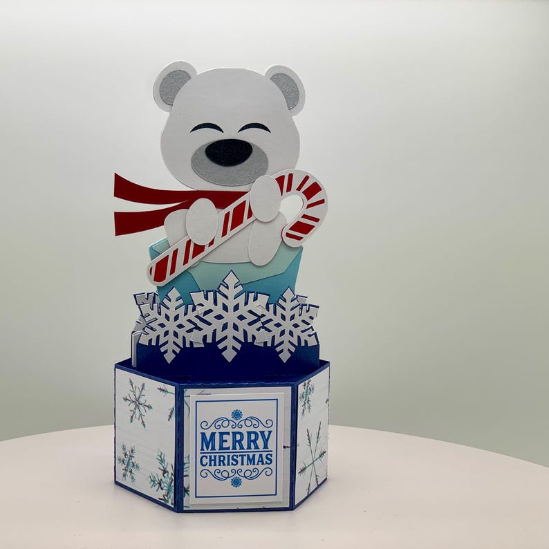 3D Polar Bear Pop up Christmas Card - Etsy