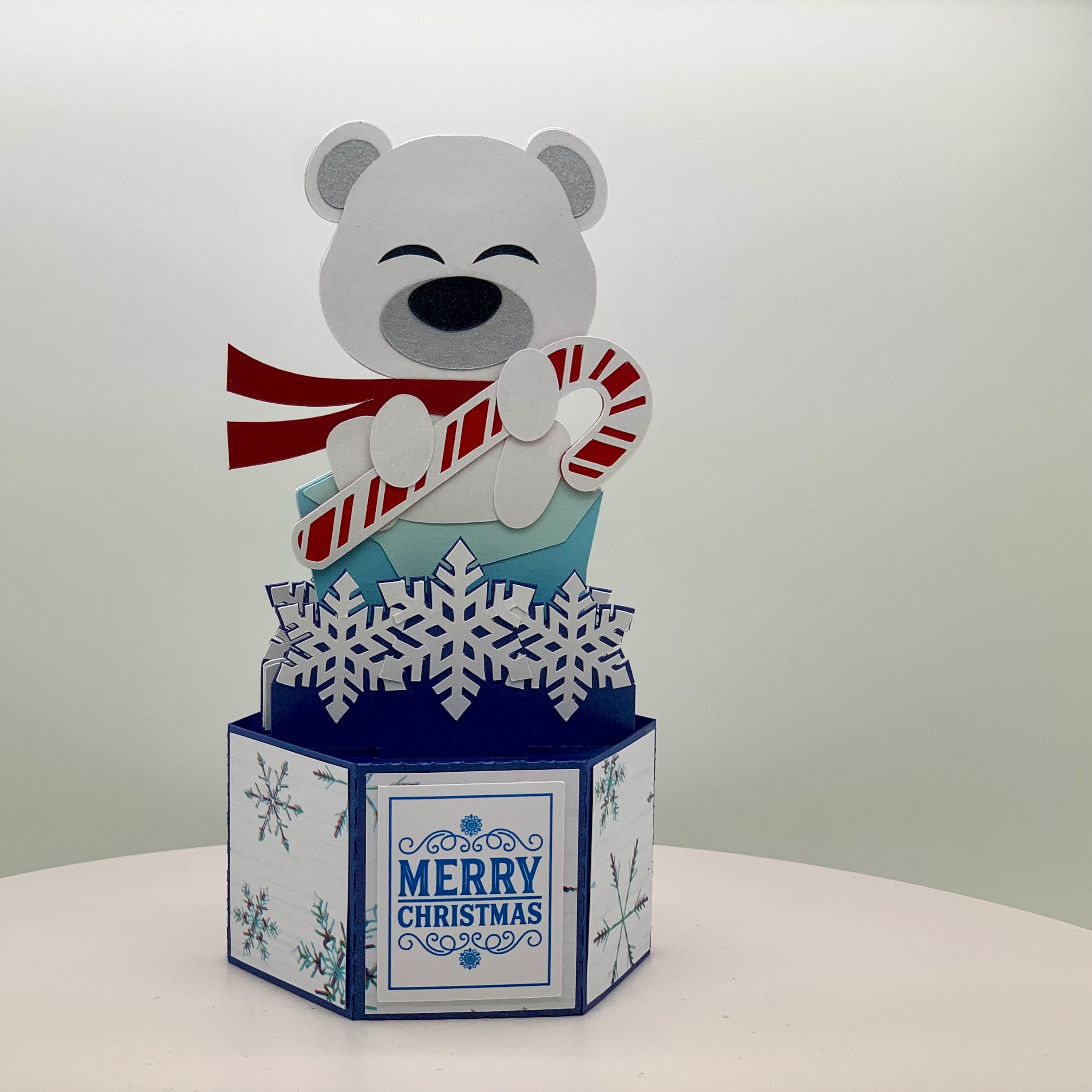 3D Polar Bear Pop up Christmas Card - Etsy