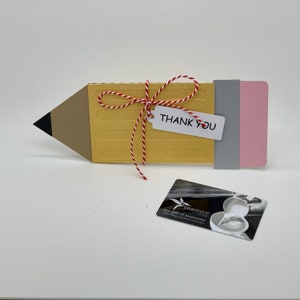 Pencil Thank You Gift Card Holder for Teachers or Children