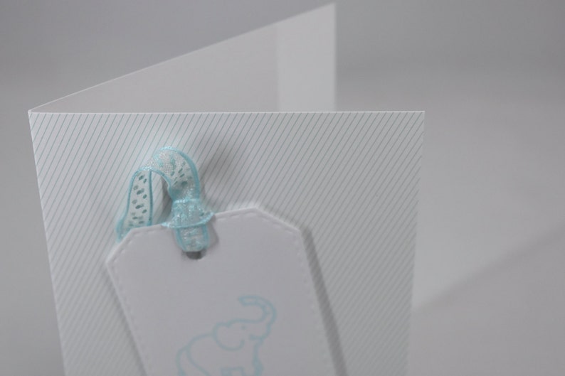 12 Thank You Cards with Blue Elephant Tag