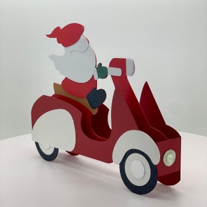 3D Christmas Gnome on Scooter Holiday Card