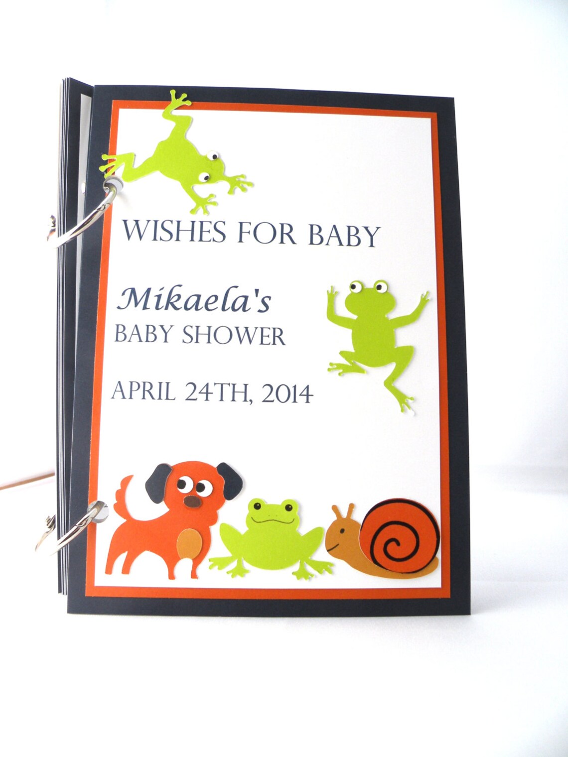 Hand Stamped Baby Wish Book With Frogs and Snails and Puppy Etsy
