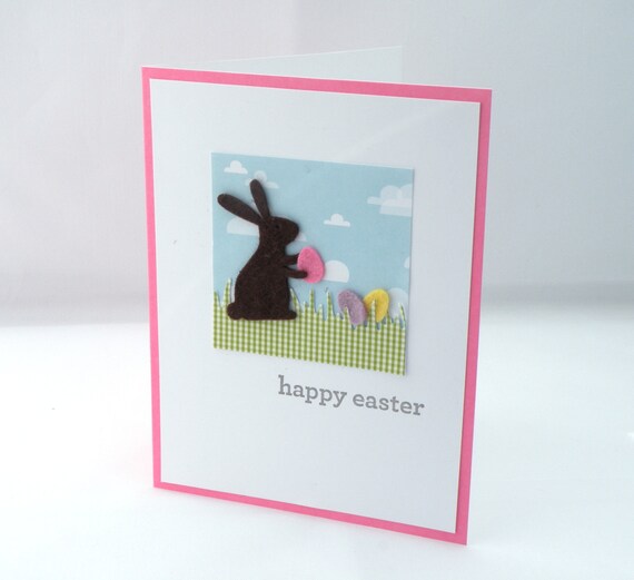 Easter Card with Chocolate Bunny Il_570xn
