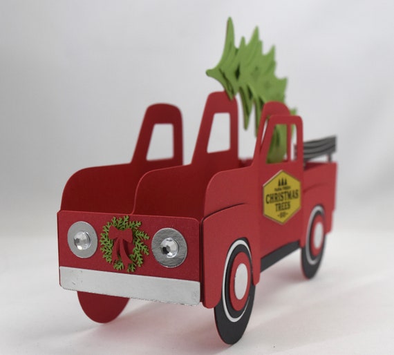3D Christmas Tree Truck Card, Pop Up Box Card Il_570xn