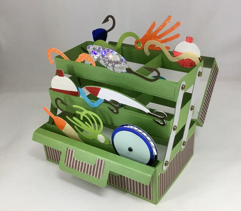 3D Tackle Box Fishing Card Etsy UK