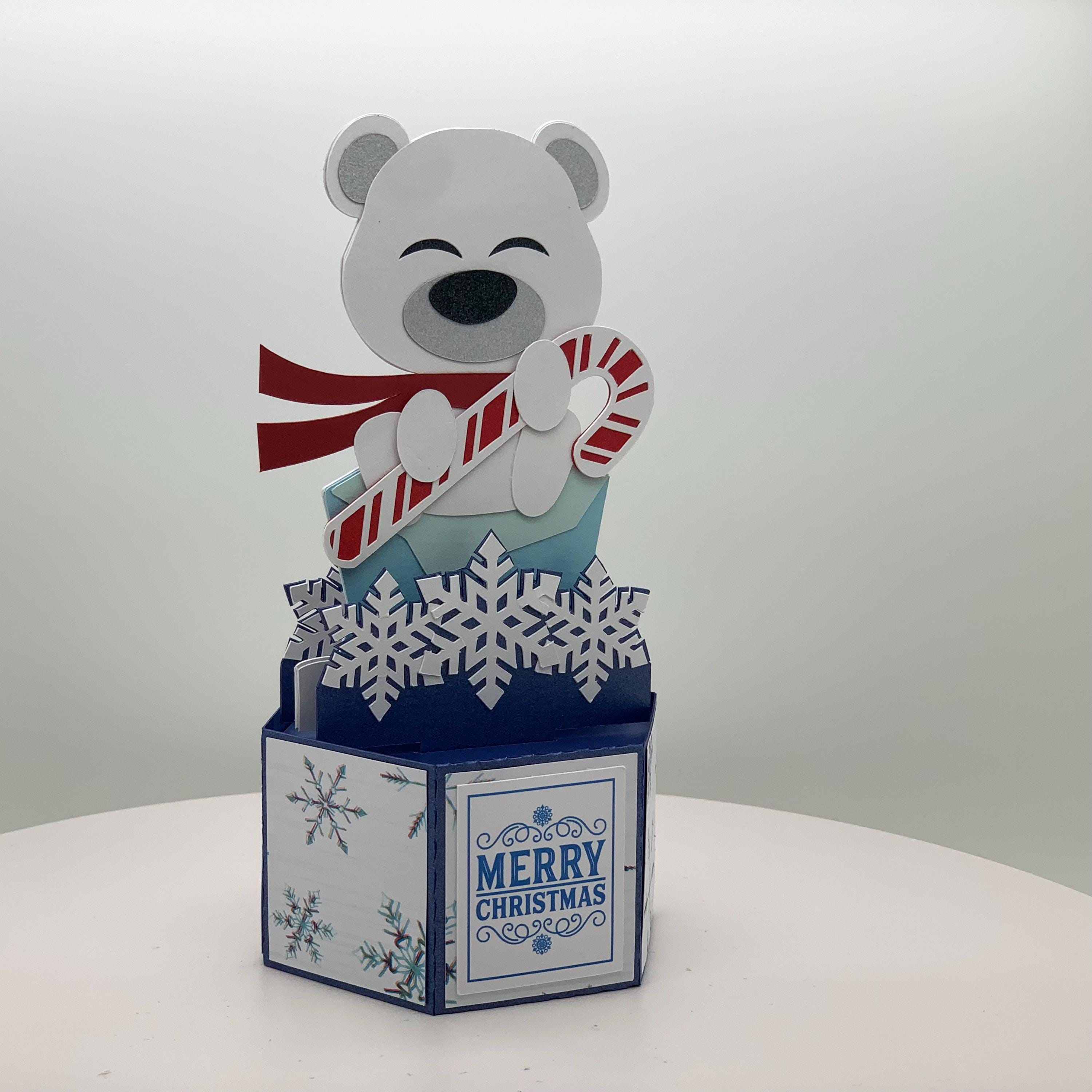 3D Polar Bear Pop up Christmas Card - Etsy