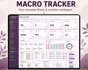 Ultimate Workout & Macro Tracker Web App, Fitness Planner, Workout Log, Macro Tracker, Meal Planner, Weight and Progress Tracker