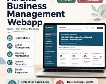 Airbnb Business Management Webapp, income & expense tracker Short Term Rental Manager, Vacation Rental Tracker, Booking Guest