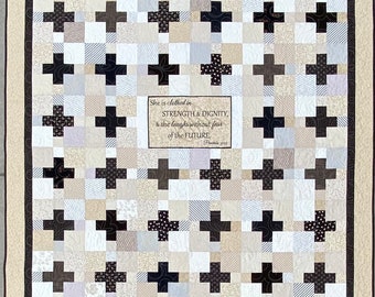 A Gift for Courage, Positively Fearless Handmade Heirloom Quality Quilt; Motivational, Encouragement, Comfort; Proverbs Scripture Quote