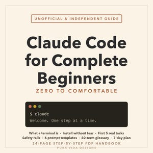 Claude Code Setup Guide for Beginners, AI Coding Assistant Tutorial, Terminal Basics, Step by Step PDF, Unofficial Handbook Download