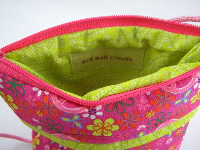 Birthday Gift Pink Strap Tween Pouch Cell Phone Purse Peace Sign Purse Cross body Purse Small Purse