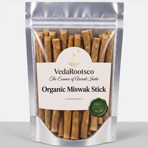 Organisk Miswak-pinne | Naturlig | Tandrengöringspinne | Örtbaserad munvård | Traditionell tandborste