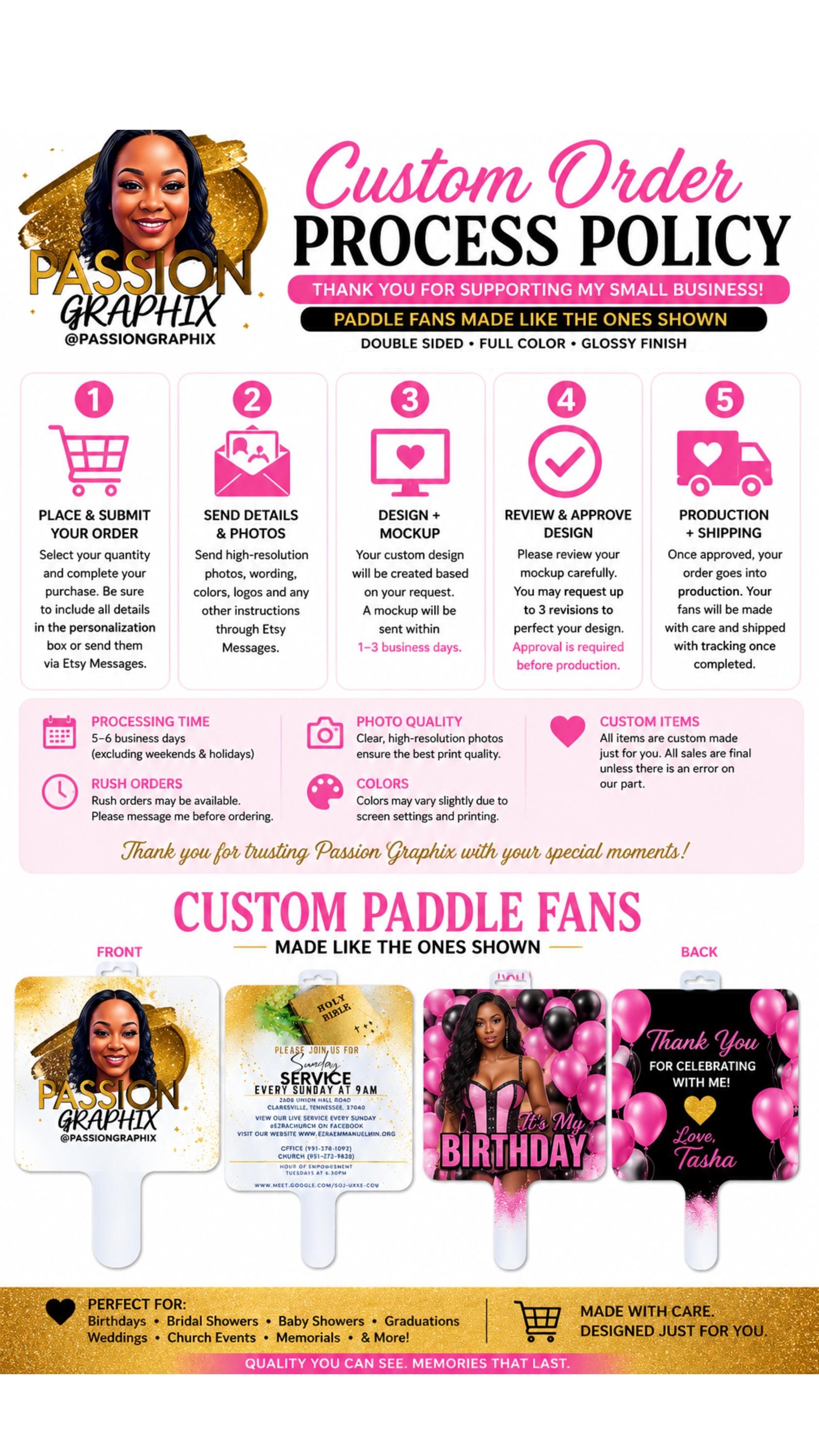 Customized double sided paddle fans