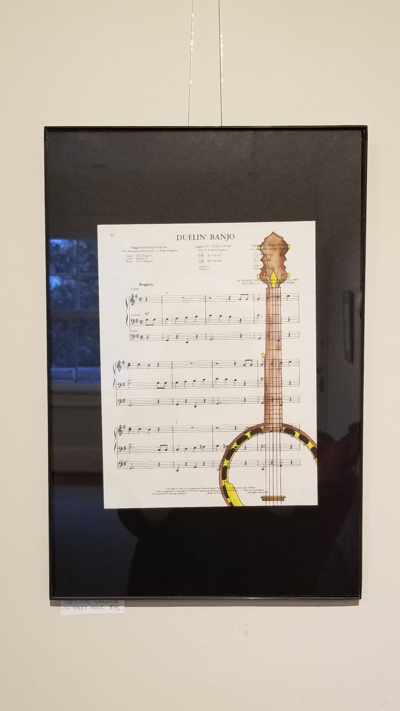 Dueling Banjos Original Drawing on Sheet Music Etsy