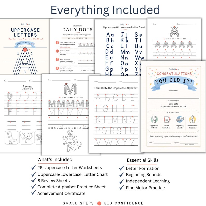 Uppercase Letter Handwriting Workbook Printable | Alphabet Tracing ...