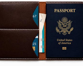 Top Grain Leather Passport Holder: Minimalist Bifold Wallet for Travel