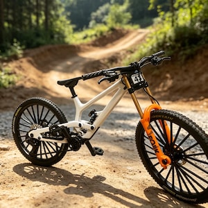Diecast Mountain Bike Model,Mini Alloy Bicycle Toy,Double Suspension Bike Replica,Collectible Cycling Decor,Gift for Riders