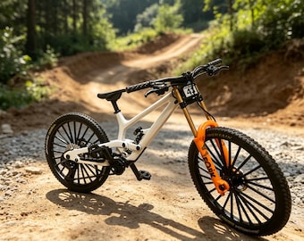 Diecast Mountain Bike Model,Mini Alloy Bicycle Toy,Double Suspension Bike Replica,Collectible Cycling Decor,Gift for Riders