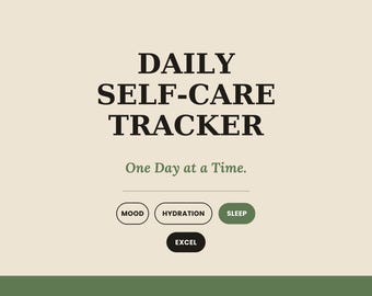 Daily Self-Care Tracker | Mood, Hydration, Movement, Sleep, Gratitude (Digital Download)