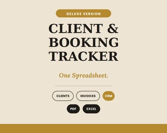 Client and Booking Business Dashboard | Deluxe CRM Spreadsheet Tracker