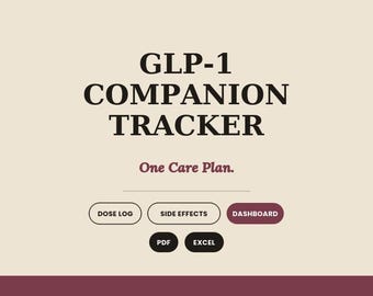 GLP1 Medication Companion Tracker, Weight Loss Dose Log, Side Effect Health Dashboard