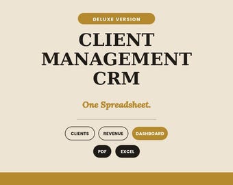 Client Management CRM Deluxe | Small Business Tracker & Sales Lead Organizer