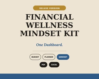 Financial Wellness Mindset Kit Deluxe Budget Planner Excel Template Google Sheets Tracker
